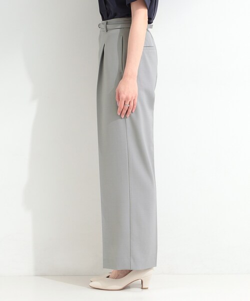 SHOO・LA・RUE(シューラルー)の「【ひんやり/UV/通勤】洗濯後しわになりにくい ベルト付きワイドパンツ(その他パンツ・レディース・ネイビー/ベージュ/グレー・01/04/03/02/10)」の17枚目の写真