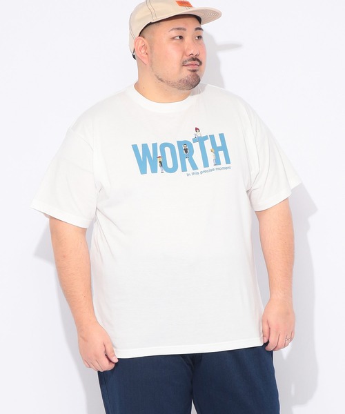 B&T CLUB(ビーティークラブ)の「Tシャツ 半袖 メンズ 大きいサイズ 刺繍×プリント クルーネック カットソー B&T CLUB (ビーアンドティークラブ)(Tシャツ/カットソー・メンズ・ブルーグレー/ホワイト・X1(3L~4L)/X2(4L~5L)/X3(6L~7L))」の3枚目の写真