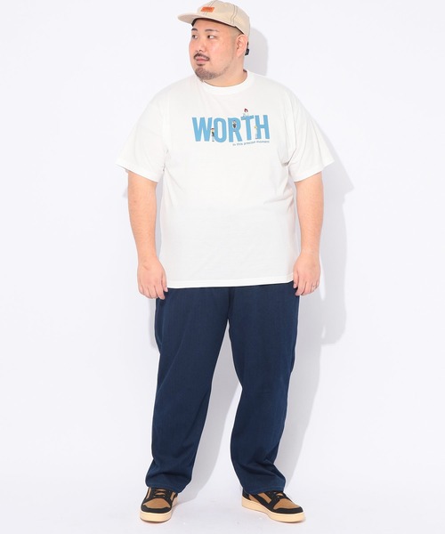B&T CLUB(ビーティークラブ)の「Tシャツ 半袖 メンズ 大きいサイズ 刺繍×プリント クルーネック カットソー B&T CLUB (ビーアンドティークラブ)(Tシャツ/カットソー・メンズ・ブルーグレー/ホワイト・X1(3L~4L)/X2(4L~5L)/X3(6L~7L))」の4枚目の写真