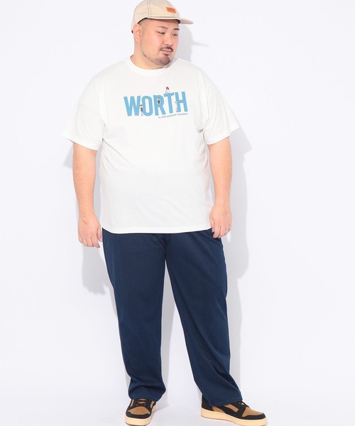 B&T CLUB(ビーティークラブ)の「Tシャツ 半袖 メンズ 大きいサイズ 刺繍×プリント クルーネック カットソー B&T CLUB (ビーアンドティークラブ)(Tシャツ/カットソー・メンズ・ブルーグレー/ホワイト・X1(3L~4L)/X2(4L~5L)/X3(6L~7L))」の5枚目の写真