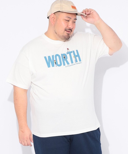 B&T CLUB(ビーティークラブ)の「Tシャツ 半袖 メンズ 大きいサイズ 刺繍×プリント クルーネック カットソー B&T CLUB (ビーアンドティークラブ)(Tシャツ/カットソー・メンズ・ブルーグレー/ホワイト・X1(3L~4L)/X2(4L~5L)/X3(6L~7L))」の6枚目の写真