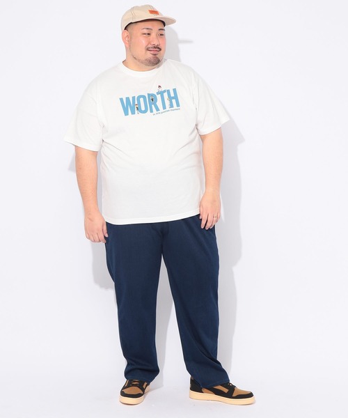 B&T CLUB(ビーティークラブ)の「Tシャツ 半袖 メンズ 大きいサイズ 刺繍×プリント クルーネック カットソー B&T CLUB (ビーアンドティークラブ)(Tシャツ/カットソー・メンズ・ブルーグレー/ホワイト・X1(3L~4L)/X2(4L~5L)/X3(6L~7L))」の8枚目の写真