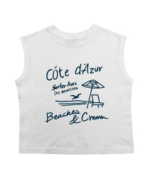 アジュールビーチ 袖なしTシャツ-ホワイト(Azur sleeveless T white)