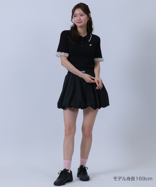 MARY QUANT（マリークワント）の「フリルニットポロ プルオーバー（ポロシャツ・レディース・ネイビー/ホワイト/ブラック/ピンク・M）」の16枚目の写真