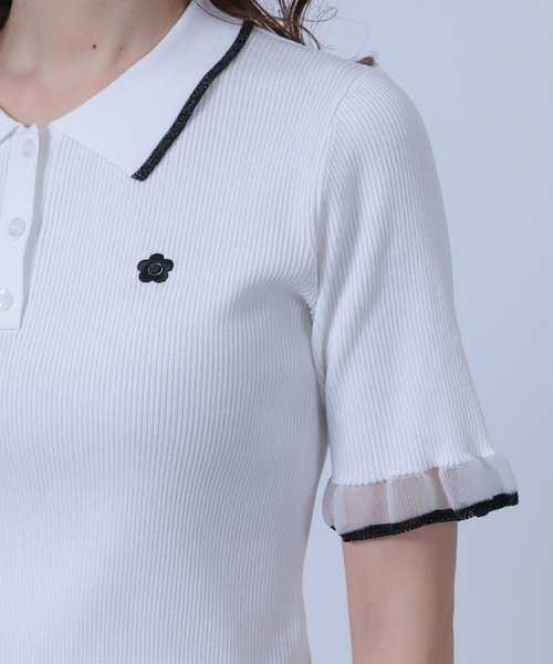 MARY QUANT（マリークワント）の「フリルニットポロ プルオーバー（ポロシャツ・レディース・ネイビー/ホワイト/ブラック/ピンク・M）」の22枚目の写真