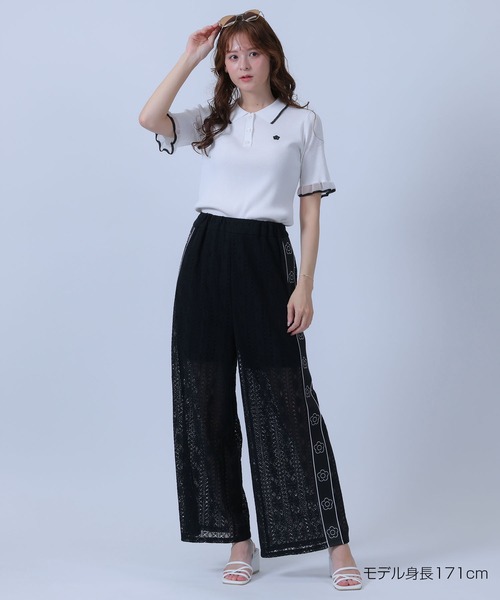MARY QUANT（マリークワント）の「フリルニットポロ プルオーバー（ポロシャツ・レディース・ネイビー/ホワイト/ブラック/ピンク・M）」の20枚目の写真