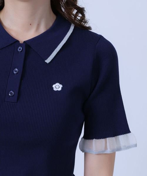 MARY QUANT（マリークワント）の「フリルニットポロ プルオーバー（ポロシャツ・レディース・ネイビー/ホワイト/ブラック/ピンク・M）」の12枚目の写真