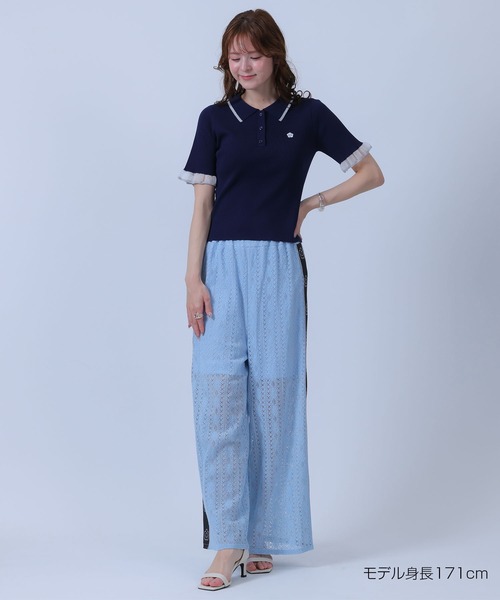 MARY QUANT（マリークワント）の「フリルニットポロ プルオーバー（ポロシャツ・レディース・ネイビー/ホワイト/ブラック/ピンク・M）」の11枚目の写真