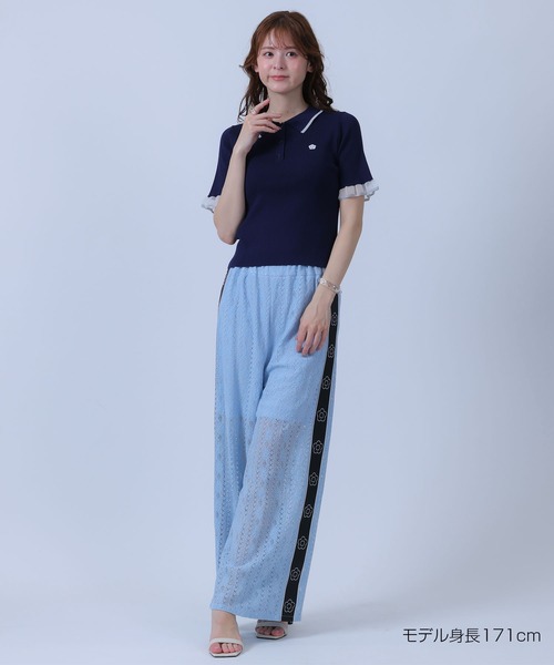 MARY QUANT（マリークワント）の「フリルニットポロ プルオーバー（ポロシャツ・レディース・ネイビー/ホワイト/ブラック/ピンク・M）」の10枚目の写真