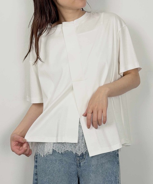 PICCIN PERLA(ピッチンペルラ)の「レースキャミソール(キャミソール・レディース・ブラック/オフホワイト・M)」の3枚目の写真