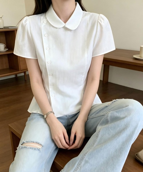 Aelina(エリナ)の「ブラウス(シャツ/ブラウス・レディース・ブラック/ホワイト・FREE)」の3枚目の写真