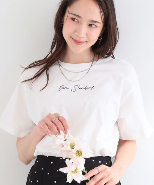 SHOO・LA・RUE(シューラルー)の「【綿100%/ひんやり/S-LL】選べる3柄 大人のプリントTシャツ(Tシャツ/カットソー・レディース・ピンク系1/ベージュ系2/ブラウン系その他2/ホワイト系1/サックスブルー系1/ブラック系2・02/03/01/04)」の1枚目の写真