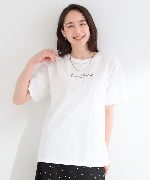 SHOO・LA・RUE(シューラルー)の「【ひんやり/洗濯機可/S-LL】夏に快適サラサラ感 大人のひんやりプリントTシャツ(Tシャツ/カットソー・レディース・ピンク系1/ベージュ系2/ブラウン系その他2/ホワイト系1/サックスブルー系1/ブラック系2・02/03/01/04)」の16枚目の写真
