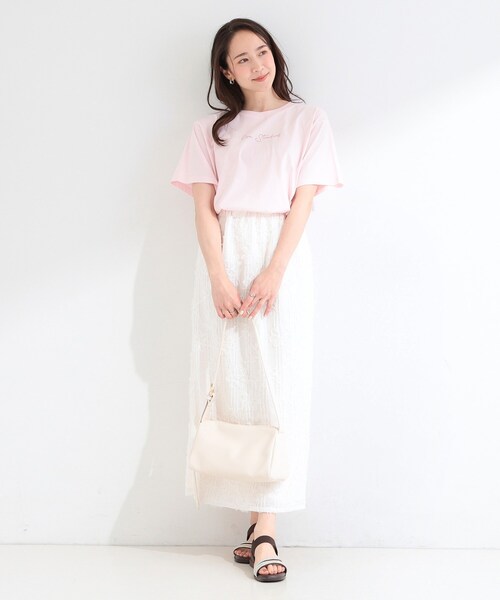 SHOO・LA・RUE(シューラルー)の「【綿100%/ひんやり/S-LL】選べる3柄 大人のプリントTシャツ(Tシャツ/カットソー・レディース・ピンク系1/ベージュ系2/ブラウン系その他2/ホワイト系1/サックスブルー系1/ブラック系2・02/03/01/04)」の22枚目の写真