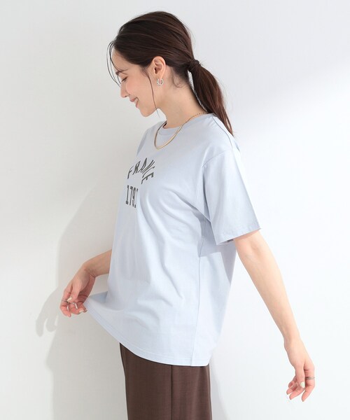 SHOO・LA・RUE(シューラルー)の「【綿100%/ひんやり/S-LL】選べる3柄 大人のプリントTシャツ(Tシャツ/カットソー・レディース・ピンク系1/ベージュ系2/ブラウン系その他2/ホワイト系1/サックスブルー系1/ブラック系2・02/03/01/04)」の19枚目の写真