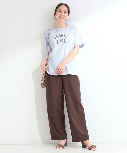 SHOO・LA・RUE(シューラルー)の「【綿100%/ひんやり/S-LL】選べる3柄 大人のプリントTシャツ(Tシャツ/カットソー・レディース・ピンク系1/ベージュ系2/ブラウン系その他2/ホワイト系1/サックスブルー系1/ブラック系2・02/03/01/04)」の18枚目の写真