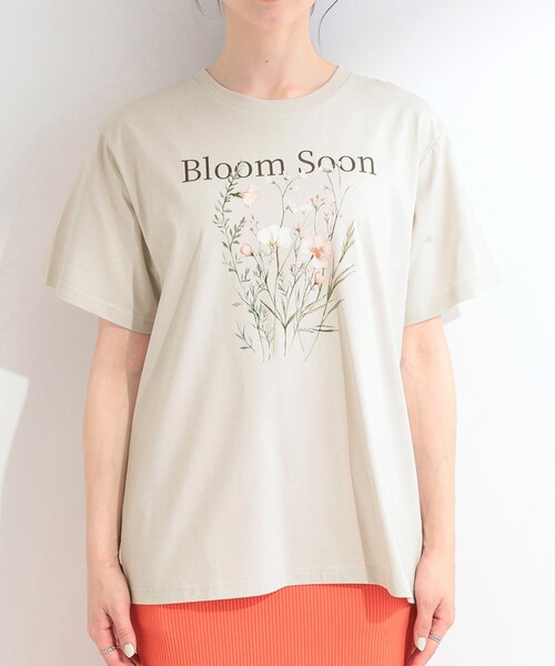 SHOO・LA・RUE(シューラルー)の「【綿100%/ひんやり/S-LL】選べる3柄 大人のプリントTシャツ(Tシャツ/カットソー・レディース・ピンク系1/ベージュ系2/ブラウン系その他2/ホワイト系1/サックスブルー系1/ブラック系2・02/03/01/04)」の12枚目の写真