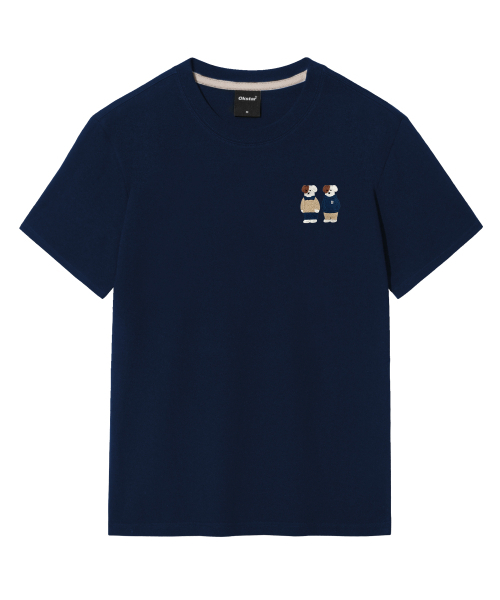 OKSTAR（オクスター）の「ミニミーフレンズブロドック刺繍半袖（Tシャツ/カットソー・レディース・グレー/ライトグレー/ダークブルー/ダークグリーン/ライトベージュ/カーキ/ネイビー/ダークグレー/クリーム/ホワイト/ブラック・SMALL/MEDIUM/LARGE/X-LARGE/2XL/4XL/3XL）」の15枚目の写真