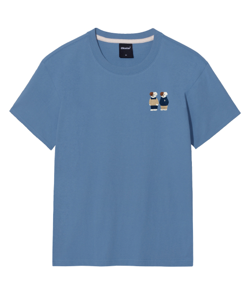 OKSTAR（オクスター）の「ミニミーフレンズブロドック刺繍半袖（Tシャツ/カットソー・レディース・グレー/ライトグレー/ダークブルー/ダークグリーン/ライトベージュ/カーキ/ネイビー/ダークグレー/クリーム/ホワイト/ブラック・SMALL/MEDIUM/LARGE/X-LARGE/2XL/4XL/3XL）」の18枚目の写真