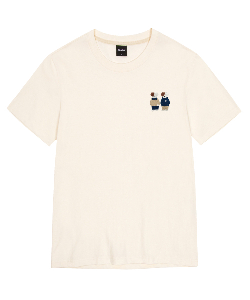 OKSTAR（オクスター）の「ミニミーフレンズブロドック刺繍半袖（Tシャツ/カットソー・レディース・グレー/ライトグレー/ダークブルー/ダークグリーン/ライトベージュ/カーキ/ネイビー/ダークグレー/クリーム/ホワイト/ブラック・SMALL/MEDIUM/LARGE/X-LARGE/2XL/4XL/3XL）」の19枚目の写真