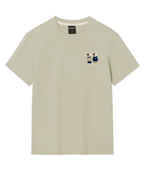 OKSTAR（オクスター）の「ミニミーフレンズブロドック刺繍半袖（Tシャツ/カットソー・レディース・グレー/ライトグレー/ダークブルー/ダークグリーン/ライトベージュ/カーキ/ネイビー/ダークグレー/クリーム/ホワイト/ブラック・SMALL/MEDIUM/LARGE/X-LARGE/2XL/4XL/3XL）」の20枚目の写真
