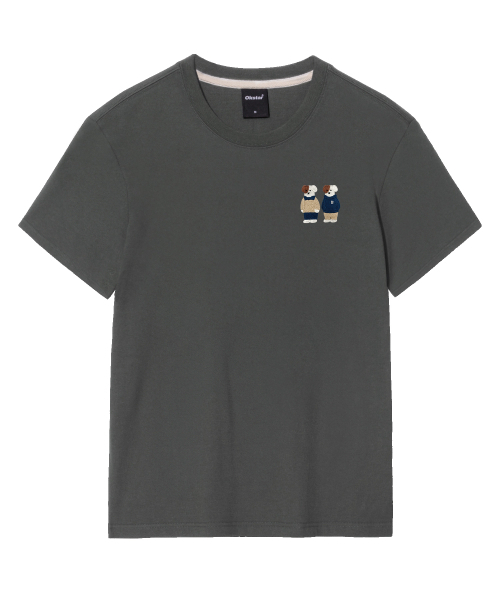 OKSTAR（オクスター）の「ミニミーフレンズブロドック刺繍半袖（Tシャツ/カットソー・レディース・グレー/ライトグレー/ダークブルー/ダークグリーン/ライトベージュ/カーキ/ネイビー/ダークグレー/クリーム/ホワイト/ブラック・SMALL/MEDIUM/LARGE/X-LARGE/2XL/4XL/3XL）」の21枚目の写真