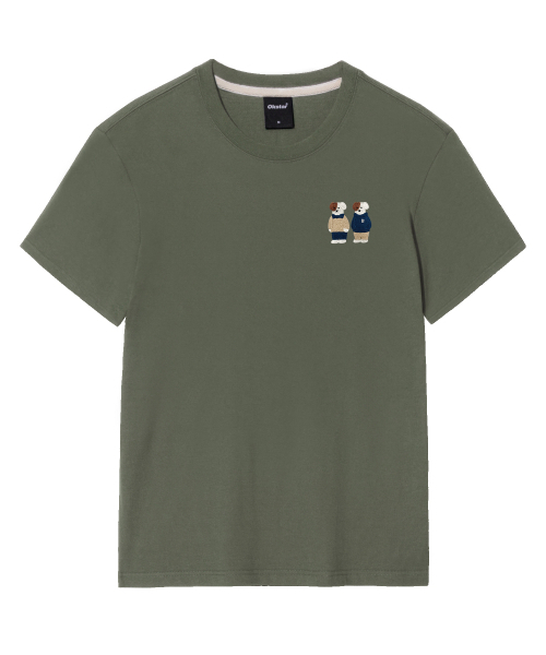 OKSTAR（オクスター）の「ミニミーフレンズブロドック刺繍半袖（Tシャツ/カットソー・レディース・グレー/ライトグレー/ダークブルー/ダークグリーン/ライトベージュ/カーキ/ネイビー/ダークグレー/クリーム/ホワイト/ブラック・SMALL/MEDIUM/LARGE/X-LARGE/2XL/4XL/3XL）」の22枚目の写真