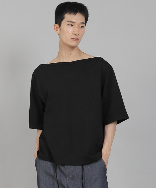 SAINTCREW(セントクルー)の「無地ボートネック16sコットン5部半袖TシャツB-8A04ブラック(Tシャツ/カットソー・メンズ・その他・MEDIUM/LARGE/XXXX-LARGE/XXX-LARGE/XX-LARGE/X-LARGE)」の3枚目の写真