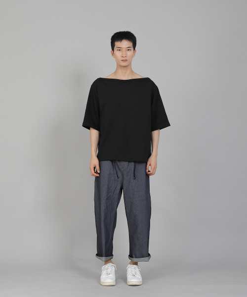 SAINTCREW(セントクルー)の「無地ボートネック16sコットン5部半袖TシャツB-8A04ブラック(Tシャツ/カットソー・メンズ・その他・MEDIUM/LARGE/XXXX-LARGE/XXX-LARGE/XX-LARGE/X-LARGE)」の6枚目の写真