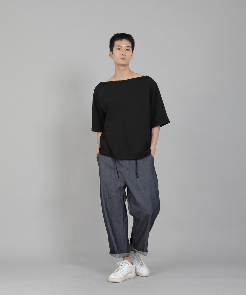 SAINTCREW(セントクルー)の「無地ボートネック16sコットン5部半袖TシャツB-8A04ブラック(Tシャツ/カットソー・メンズ・その他・MEDIUM/LARGE/XXXX-LARGE/XXX-LARGE/XX-LARGE/X-LARGE)」の9枚目の写真