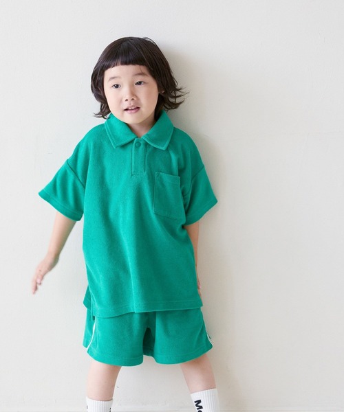 LOWRYS FARM(ローリーズファーム)の「パイルポロSS 831277(Tシャツ/カットソー・キッズ・グレー/グリーン/ネイビー・140cm/130cm/120cm/110cm/150cm)」の3枚目の写真