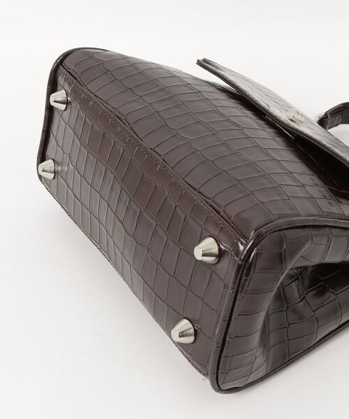Ray BEAMS(レイビームス)の「◎クロコフラップBAG(トートバッグ・レディース・ダークブラウン/サックスブルー・ONE SIZE)」の4枚目の写真