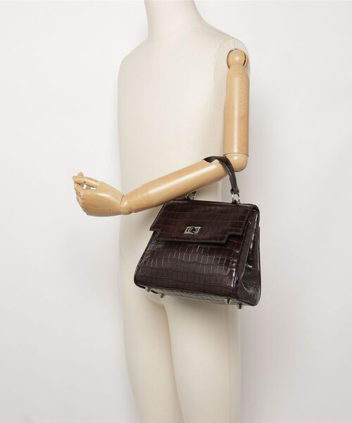 Ray BEAMS(レイビームス)の「◎クロコフラップBAG(トートバッグ・レディース・ダークブラウン/サックスブルー・ONE SIZE)」の7枚目の写真