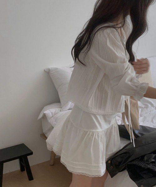 mineng(マイング)の「【レース/フレア】レインピンタックスカート(スカート・レディース・ホワイト・FREE)」の9枚目の写真