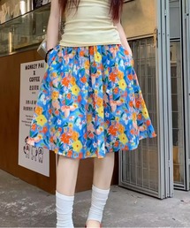 小花柄スカート