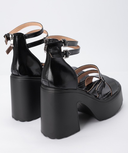 Lace Ladies（レースレディース）の「アンクル ストラップ 太ヒール 厚底 サンダル（サンダル・レディース・ブラック・22.5cm/23.5cm/24cm/25cm/23cm/24.5cm）」の9枚目の写真