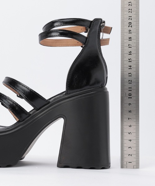 Lace Ladies（レースレディース）の「アンクル ストラップ 太ヒール 厚底 サンダル（サンダル・レディース・ブラック・22.5cm/23.5cm/24cm/25cm/23cm/24.5cm）」の13枚目の写真