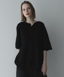 remer（リメール）の「remer 26春夏新作 / ルーズファインゲージヘンリーネックT / loose fine gauge henley neck Tee（Tシャツ/カットソー）」