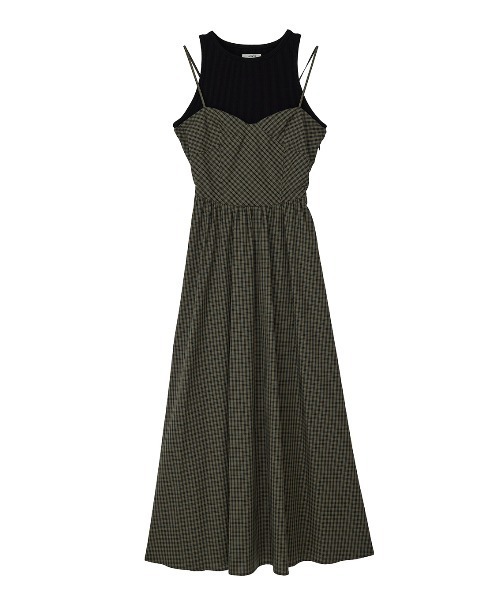 Ameri(アメリ)の「CHECK PATTERN CORSET DOCKING DRESS(ドレス・レディース・ネイビー/カーキ・MEDIUM/SMALL)」の15枚目の写真
