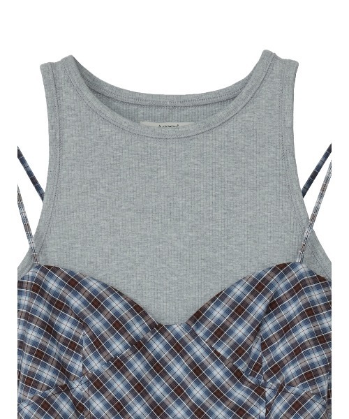 Ameri(アメリ)の「CHECK PATTERN CORSET DOCKING DRESS(ドレス・レディース・ネイビー/カーキ・MEDIUM/SMALL)」の17枚目の写真