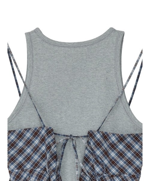 Ameri(アメリ)の「CHECK PATTERN CORSET DOCKING DRESS(ドレス・レディース・ネイビー/カーキ・MEDIUM/SMALL)」の22枚目の写真