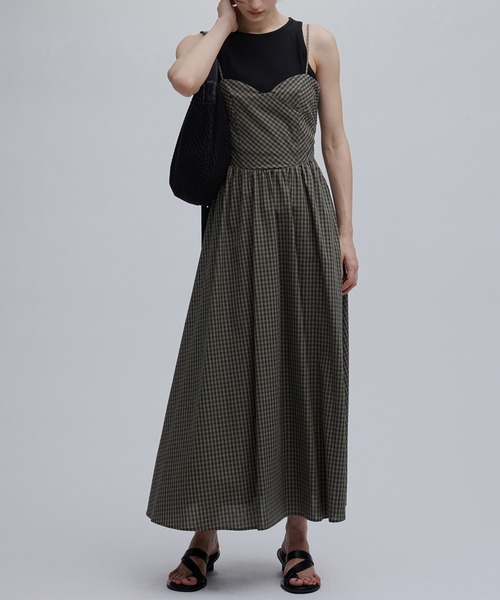 Ameri(アメリ)の「CHECK PATTERN CORSET DOCKING DRESS(ドレス・レディース・ネイビー/カーキ・MEDIUM/SMALL)」の10枚目の写真