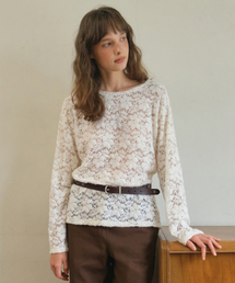 Lace layered t-shirt_Cream(O25-TP17)
