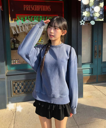 ME WASHED OVERLAY SWEATSHIRT / NAVY