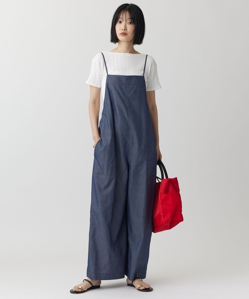 BABYLONE(バビロン)の「デニムライクサロペット(サロペット/オーバーオール・レディース・ブラック/ダークネイビー・フリー)」の2枚目の写真