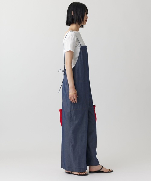 BABYLONE(バビロン)の「デニムライクサロペット(サロペット/オーバーオール・レディース・ブラック/ダークネイビー・フリー)」の6枚目の写真