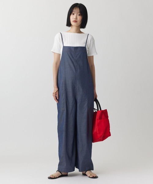 BABYLONE(バビロン)の「デニムライクサロペット(サロペット/オーバーオール・レディース・ブラック/ダークネイビー・フリー)」の3枚目の写真