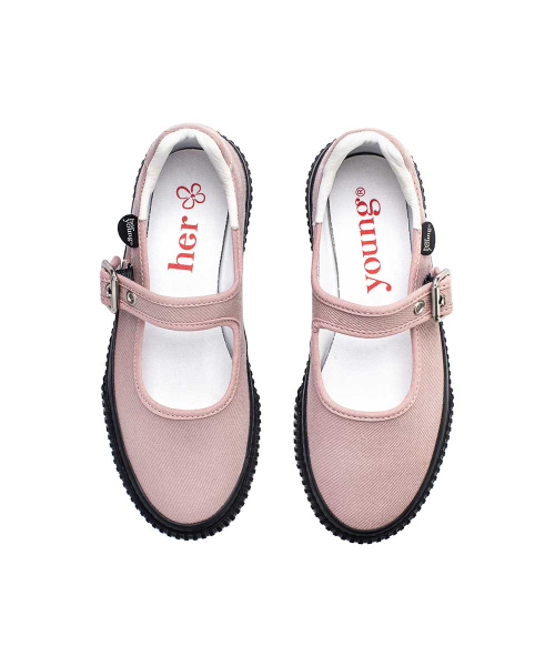 HERYOUNG(ホヨン)の「ミニジンメリージェーン (ローズ)(バレエシューズ・レディース・ベビーピンク・23cm/23.5cm/24cm/24.5cm)」の4枚目の写真
