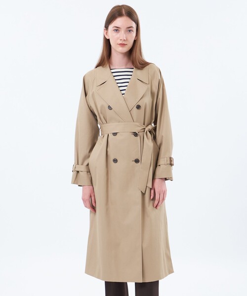 MACKINTOSH PHILOSOPHY（ﾏｯｷﾝﾄｯｼｭ ﾌｨﾛｿﾌｨｰ）の「【WEB&一部店舗限定】【LUTHRIE(ラスリー)】ソフトギャバジントレンチコート（トレンチコート・レディース・ダークネイビー/ベージュ・36/38）」の2枚目の写真
