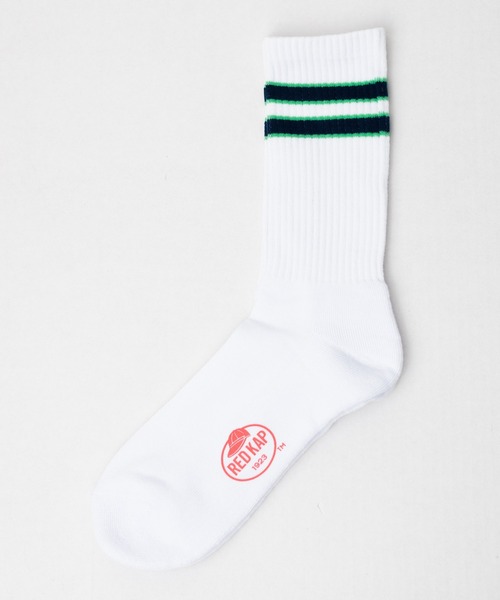 RED KAP(レッドキャップ)の「【RE】【RED KAP(レッドキャップ)】LINE LONG Socks(ソックス/靴下・メンズ・ホワイト×ネイビー/ホワイト×イエロー/ホワイト×レッド・FREE)」の3枚目の写真